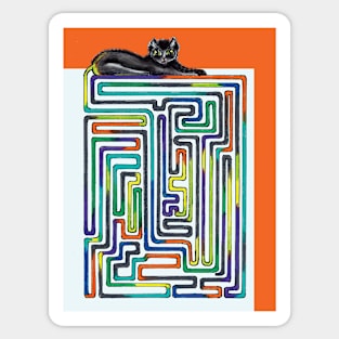 black cats' labyrinth Sticker